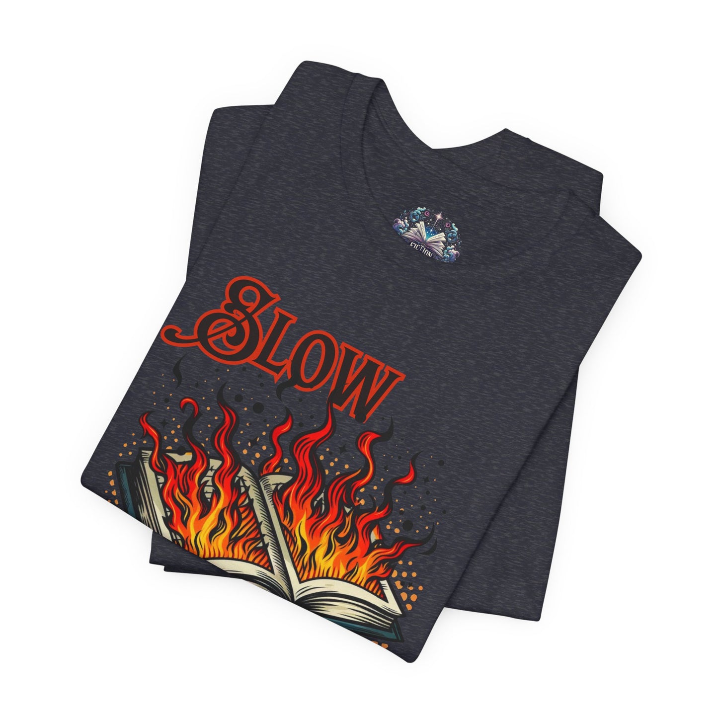 "Slow Burn - Flaming Book" Graphic T-Shirt