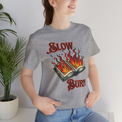 "Slow Burn - Flaming Book" Graphic T-Shirt