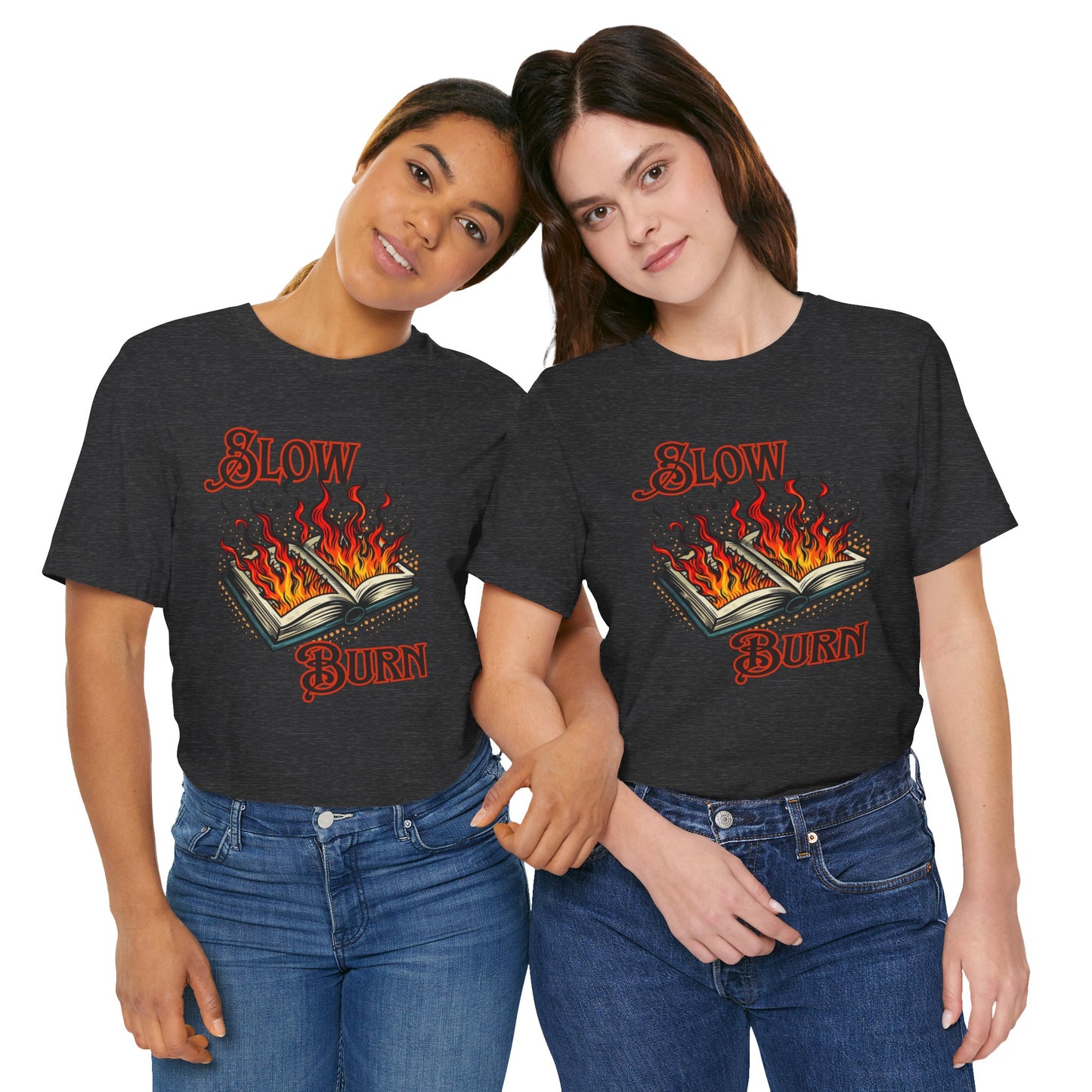 "Slow Burn - Flaming Book" Graphic T-Shirt