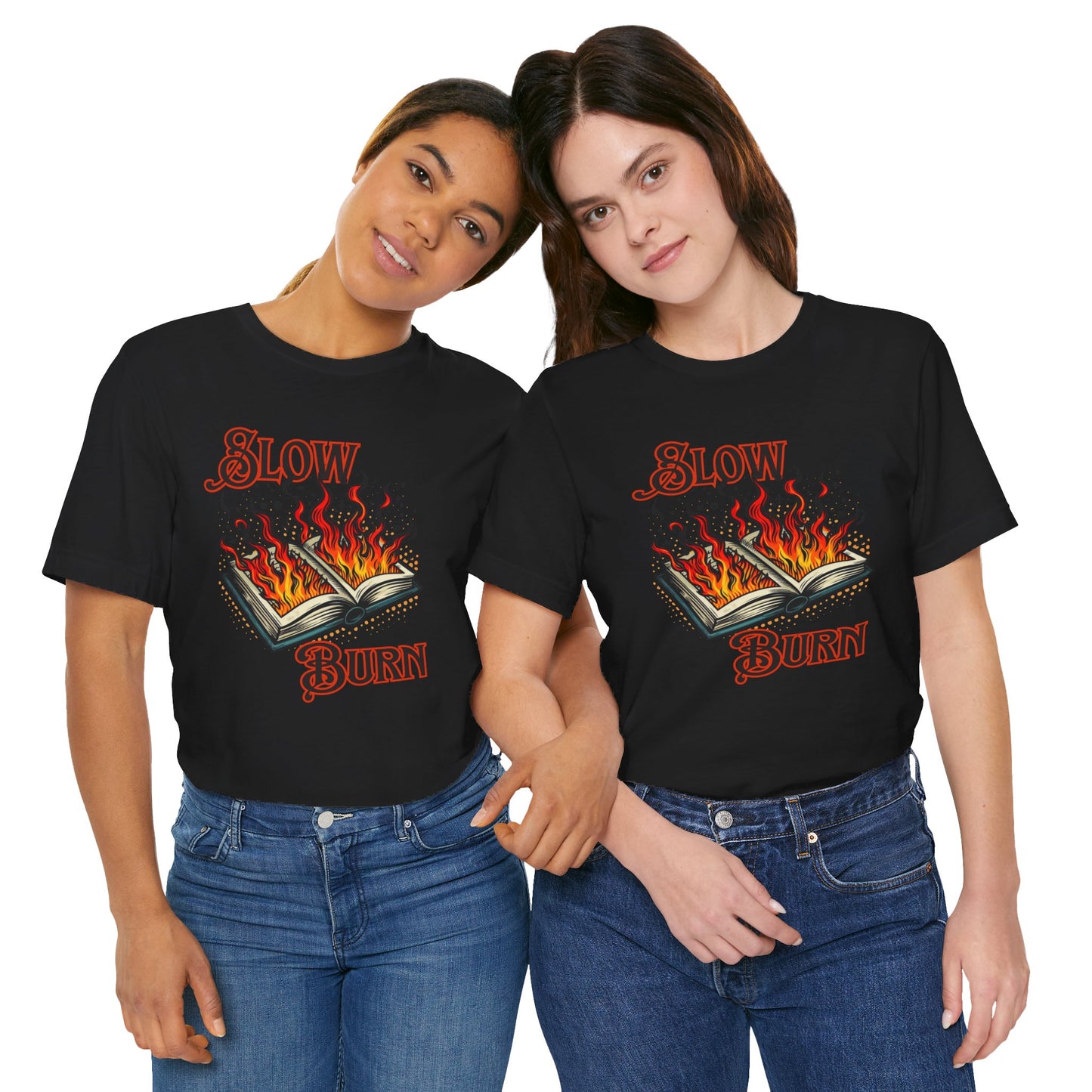 "Slow Burn - Flaming Book" Graphic T-Shirt