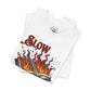 "Slow Burn - Flaming Book" Graphic T-Shirt