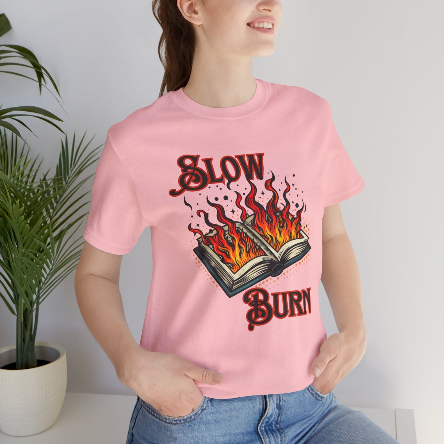 "Slow Burn - Flaming Book" Graphic T-Shirt