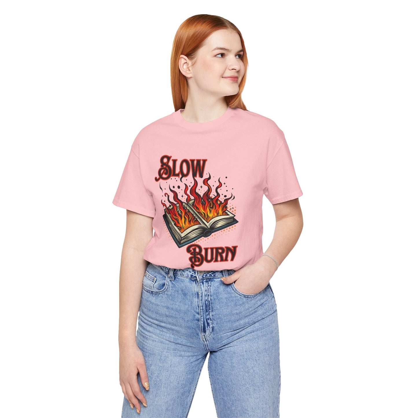 "Slow Burn - Flaming Book" Graphic T-Shirt