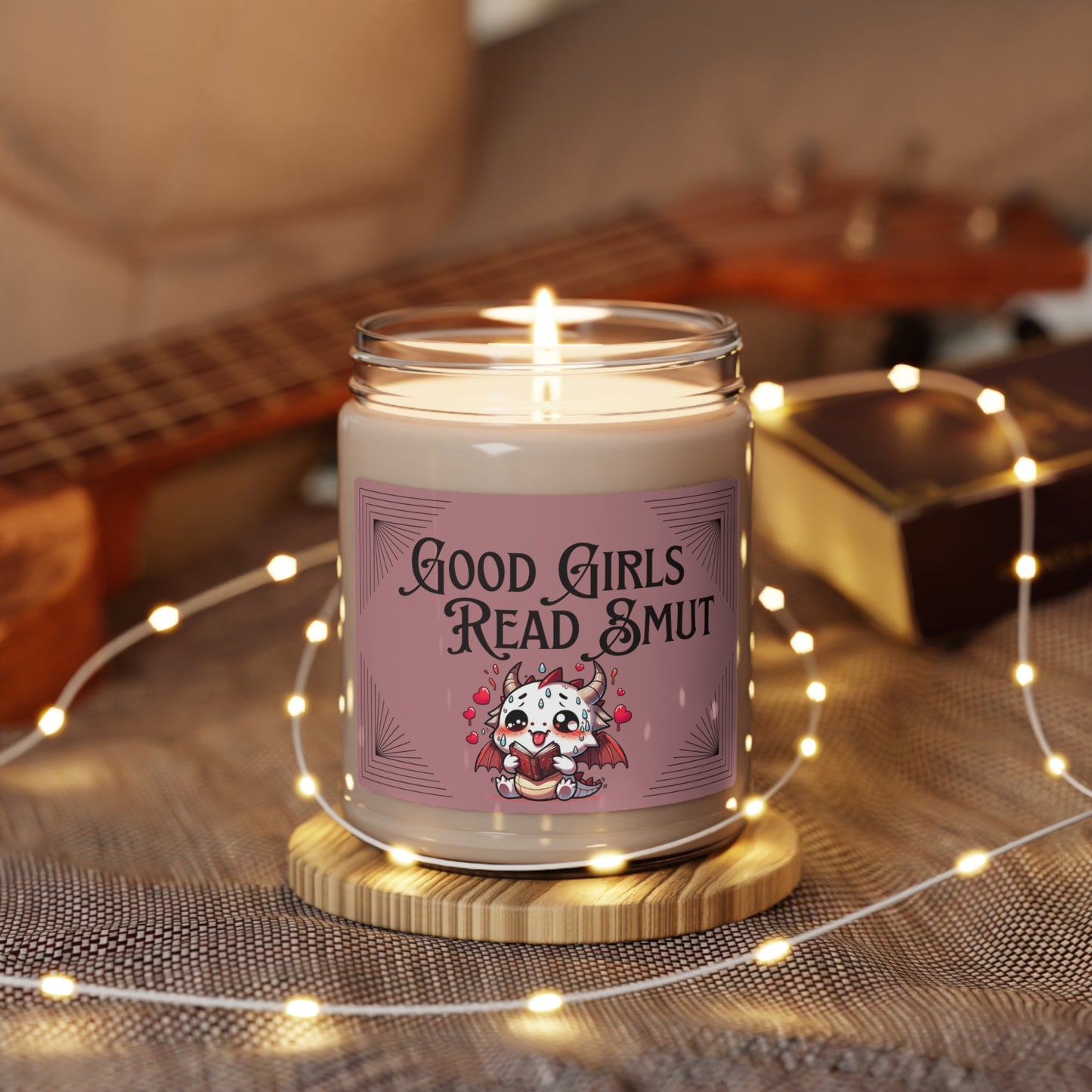 "Good Girls Read Smut - Chibi Dragon" Soy Candle