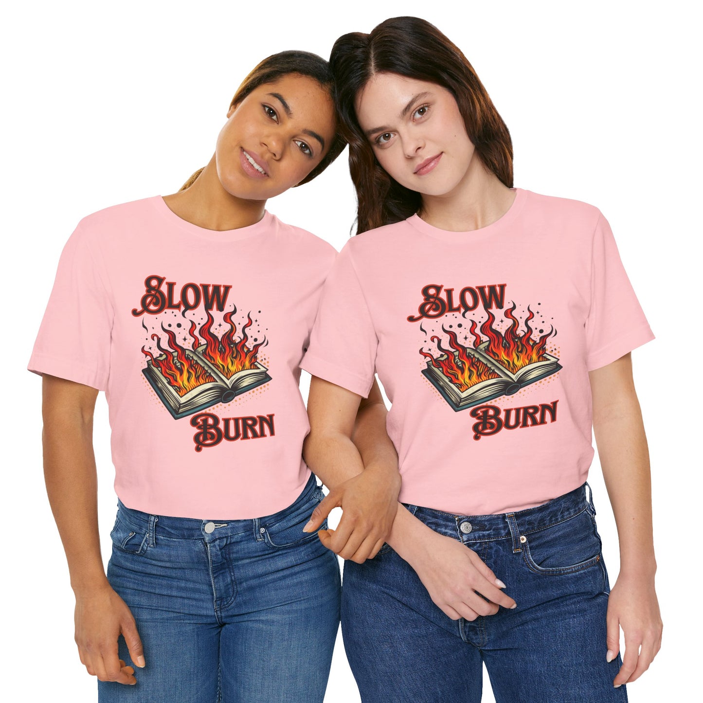 "Slow Burn - Flaming Book" Graphic T-Shirt