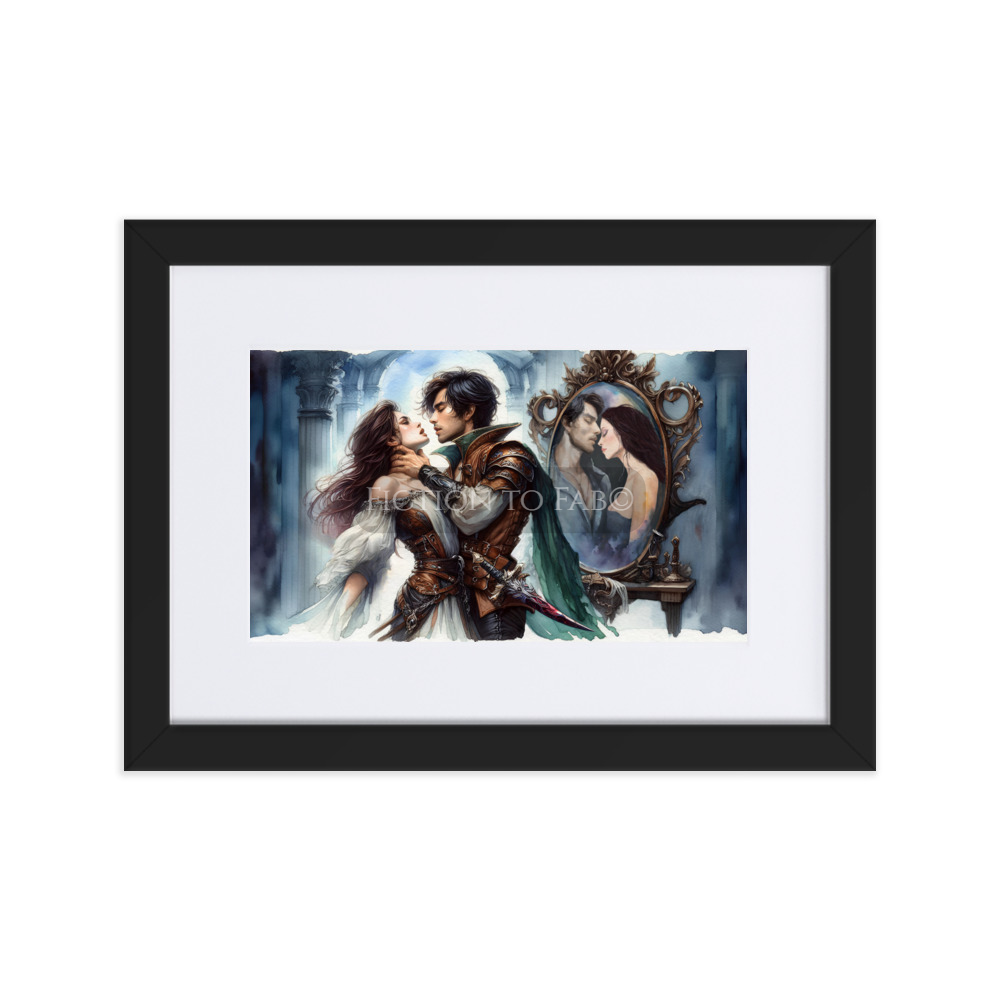 "Reflections of Love: Enemies to Lovers Transformation" Framed Art Poster