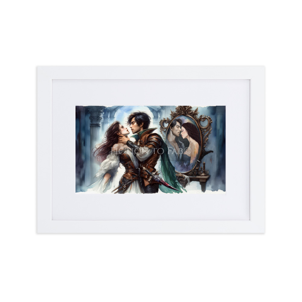 "Reflections of Love: Enemies to Lovers Transformation" Framed Art Poster