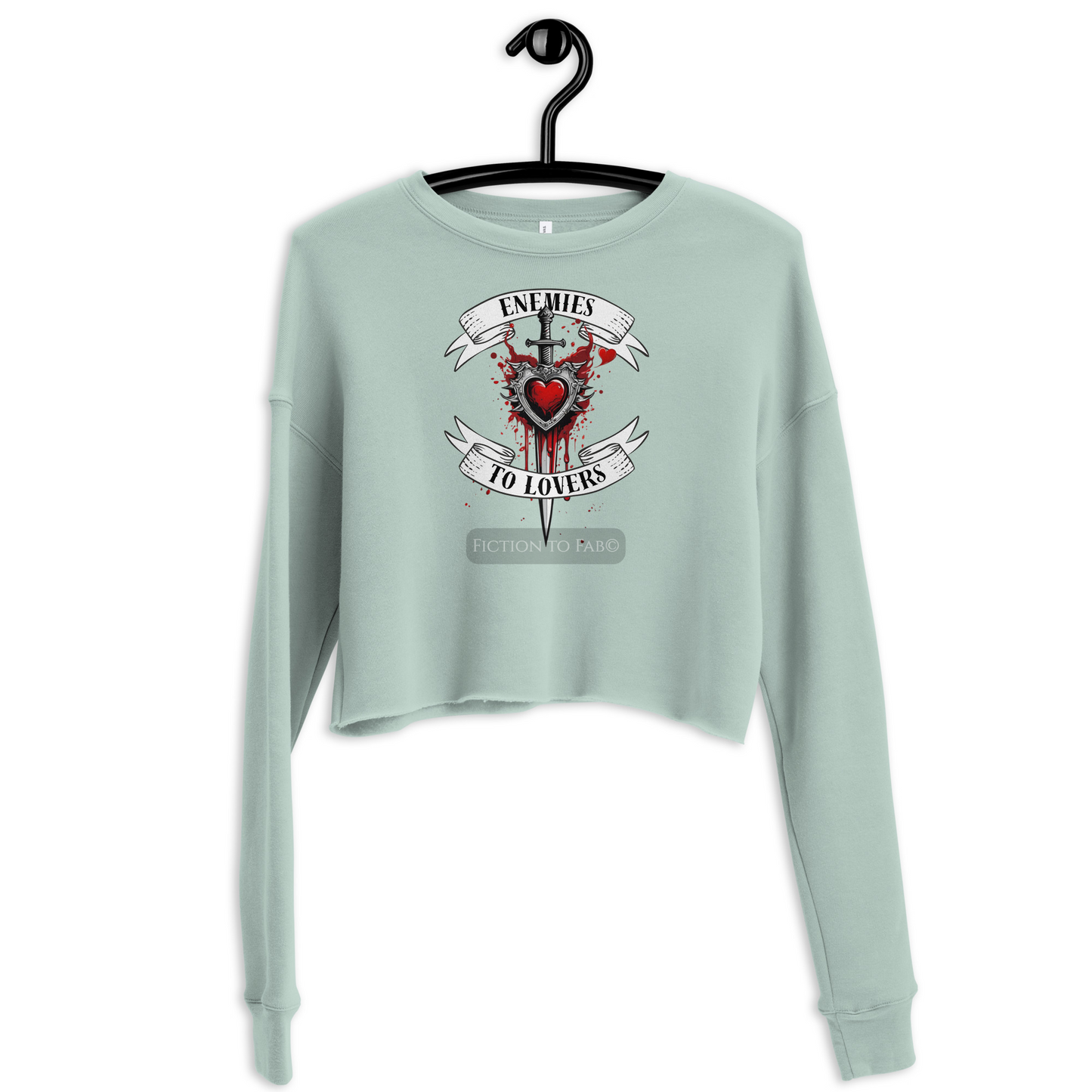 "Enemies to Lovers" Cropped Sweatshirt - Bookish Romance Trope Design